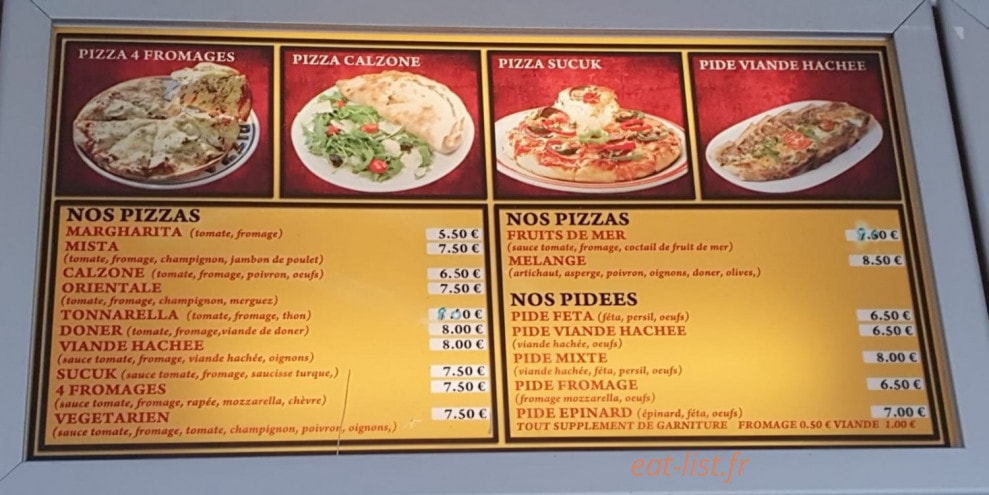 Mixte Kebab — carte page 1