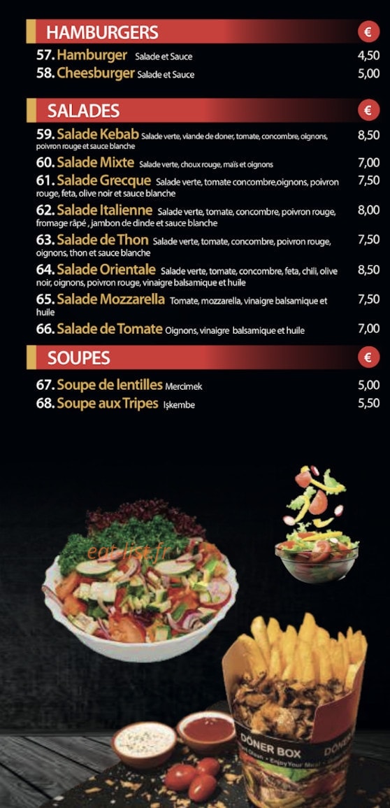 O'new kebab — carte page 4