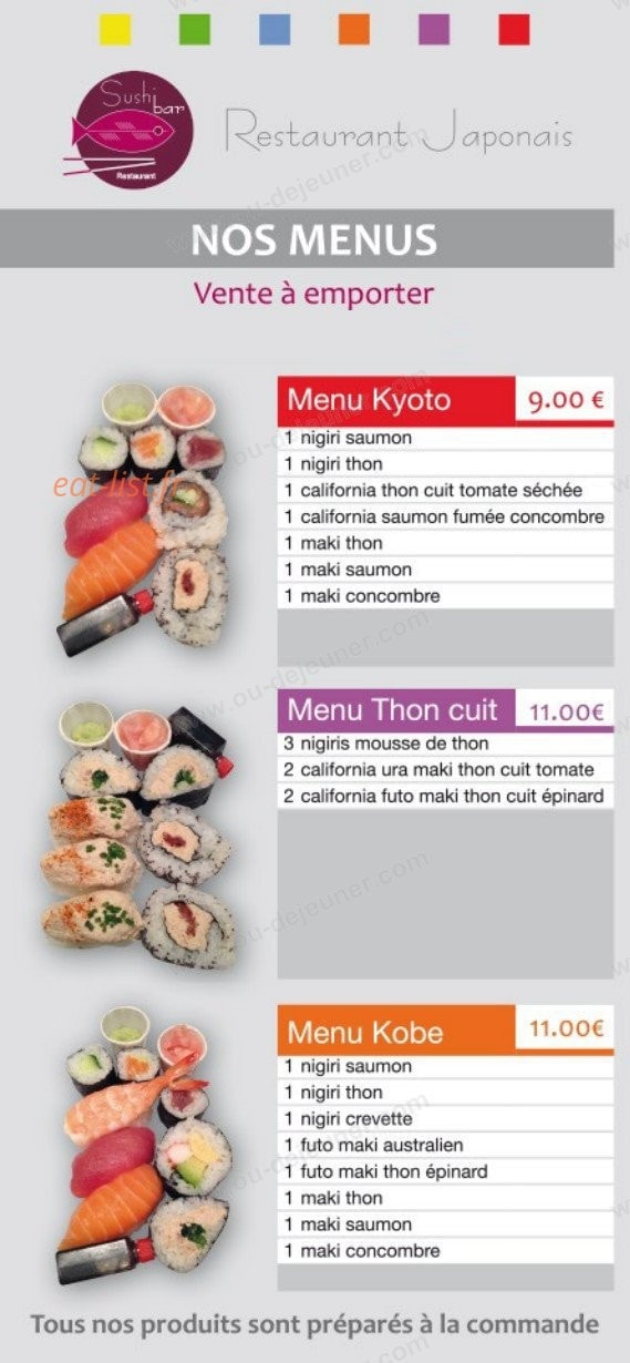 Oh Sushi Bar — carte page 2