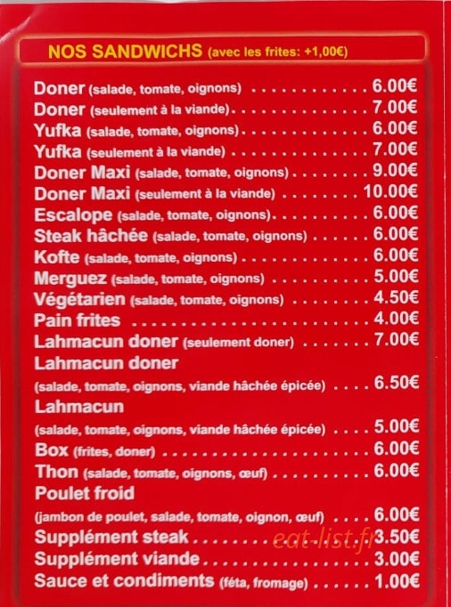 Pause Sandwichs — carte page 2