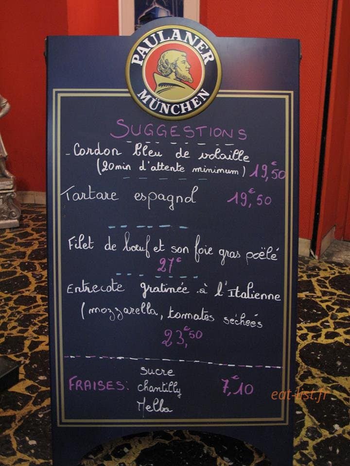 Restaurant hug — carte page 1