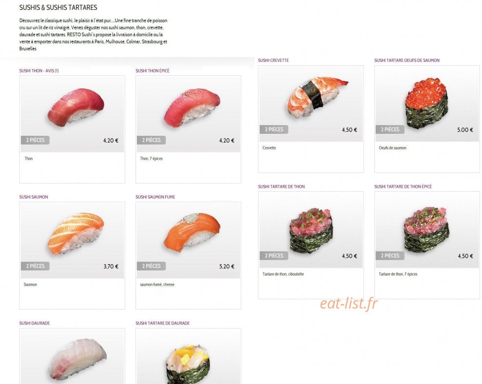 Resto Sushi'S — carte page 2