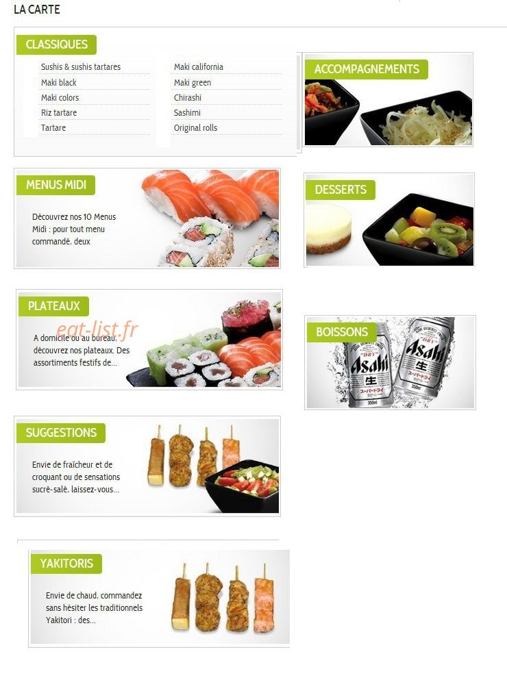 Resto Sushi'S — carte page 1