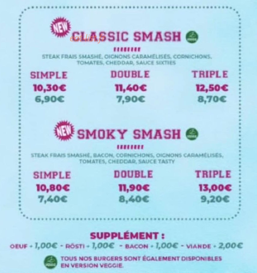 Sixtie's — carte page 3