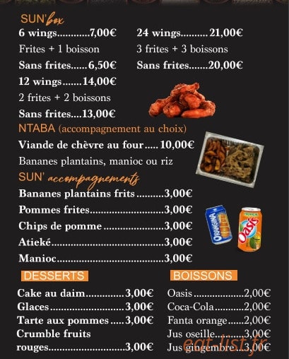 Sun'Rice Grill — carte page 3