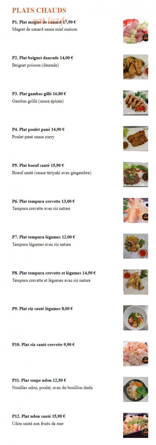 Sushi GM — carte page 9