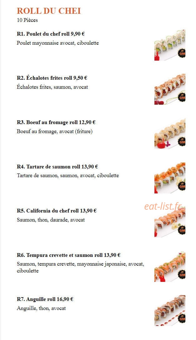 Sushi GM — carte page 10