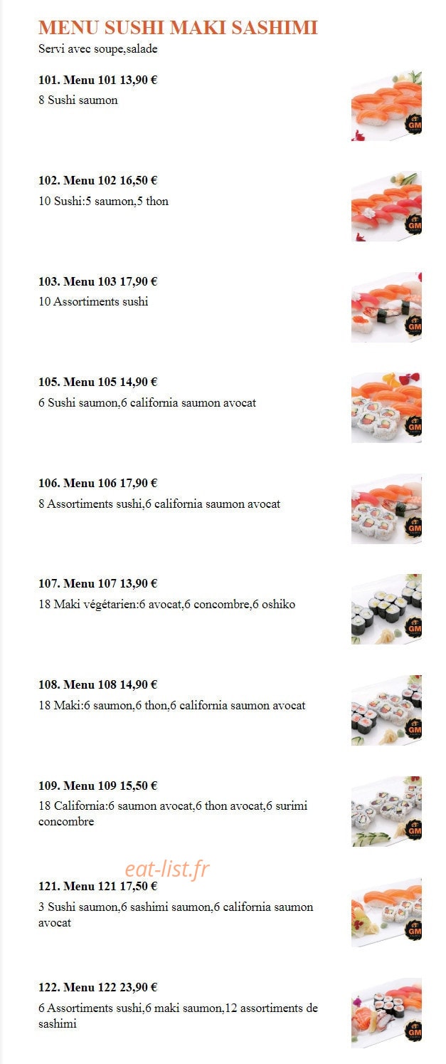Sushi GM — carte page 2