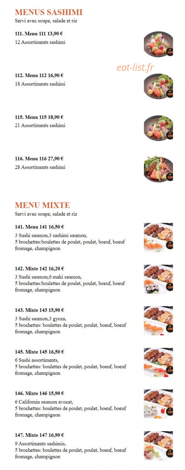 Sushi GM — carte page 3