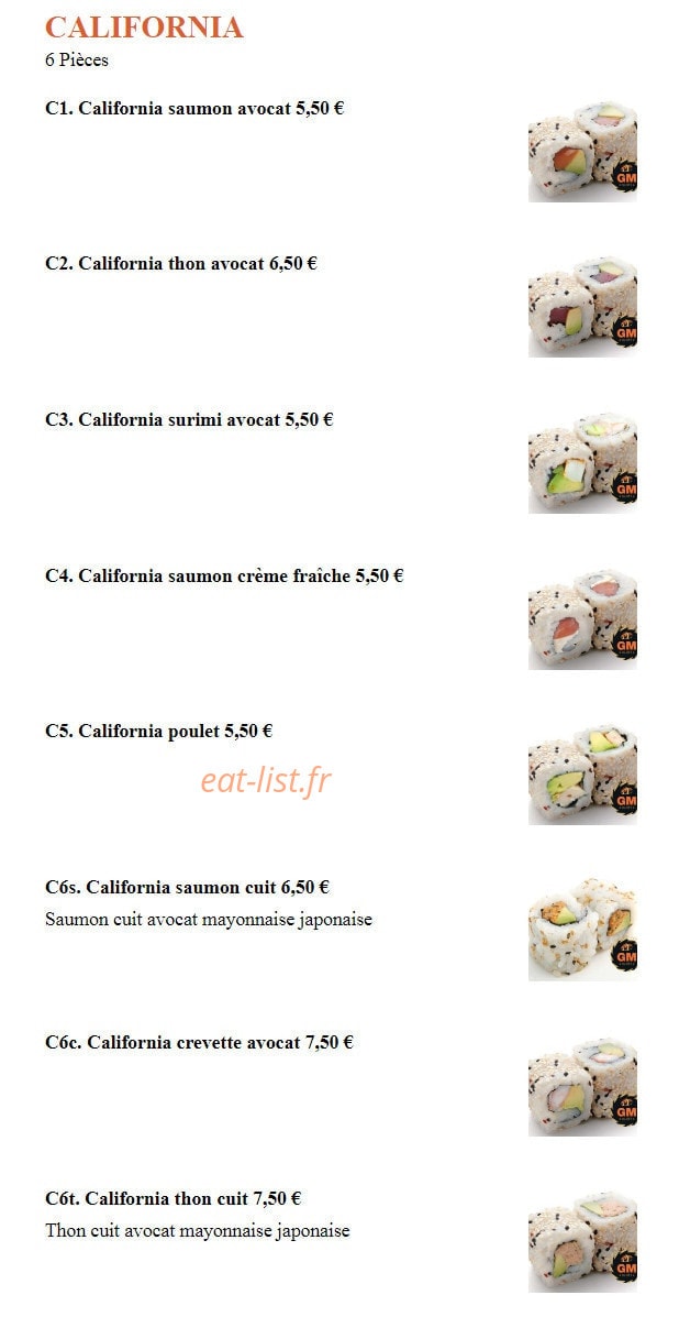 Sushi GM — carte page 15