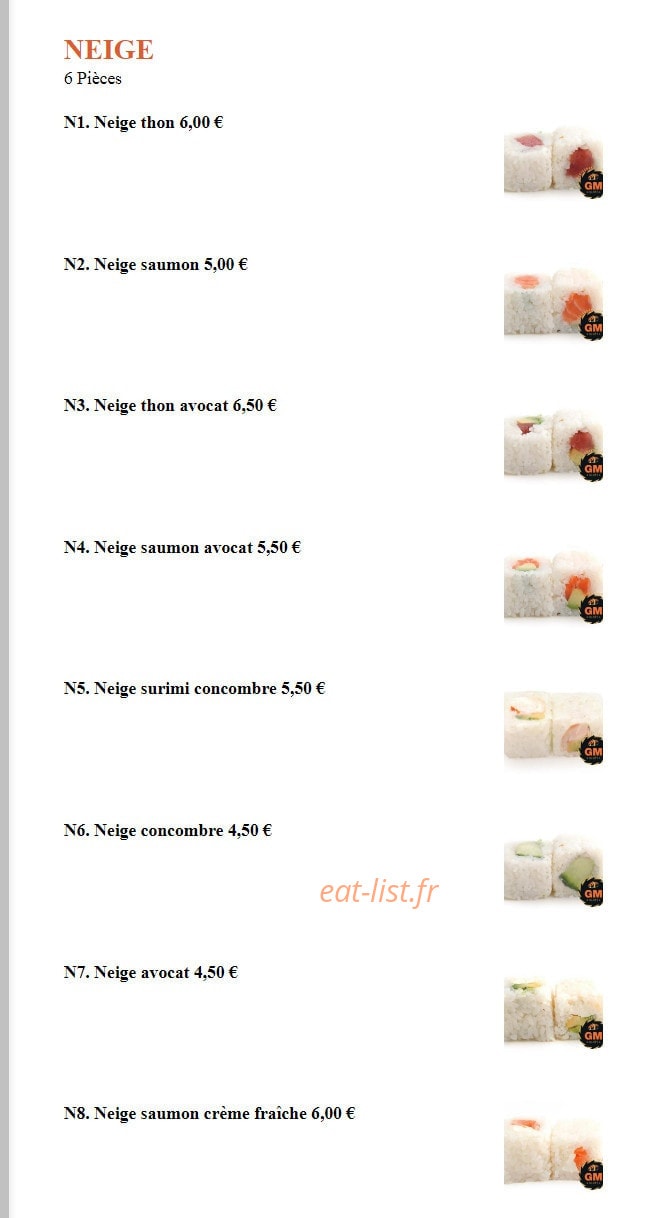 Sushi GM — carte page 14