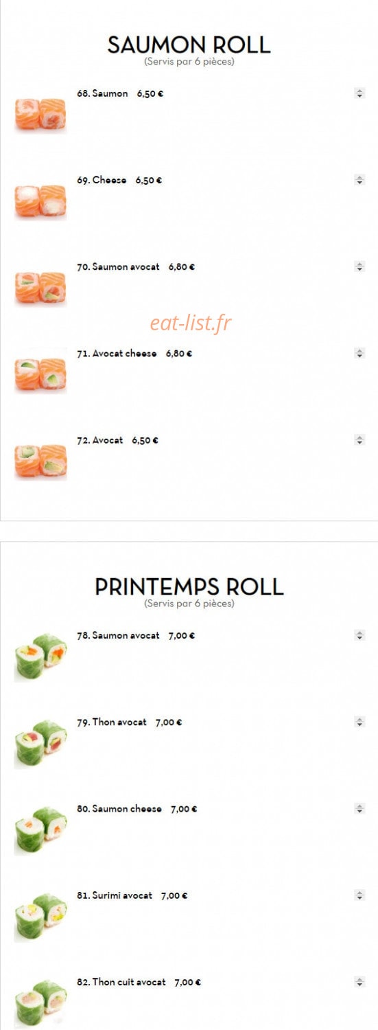 Sushi Line — carte page 7