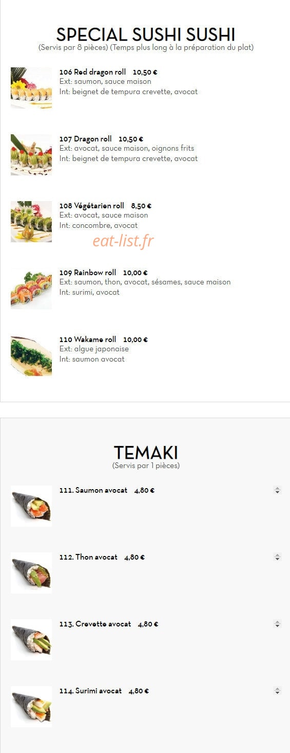Sushi Line — carte page 9