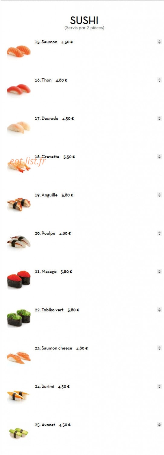 Sushi Line — carte page 13