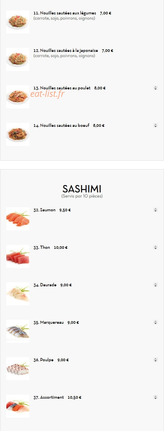 Sushi Line — carte page 2