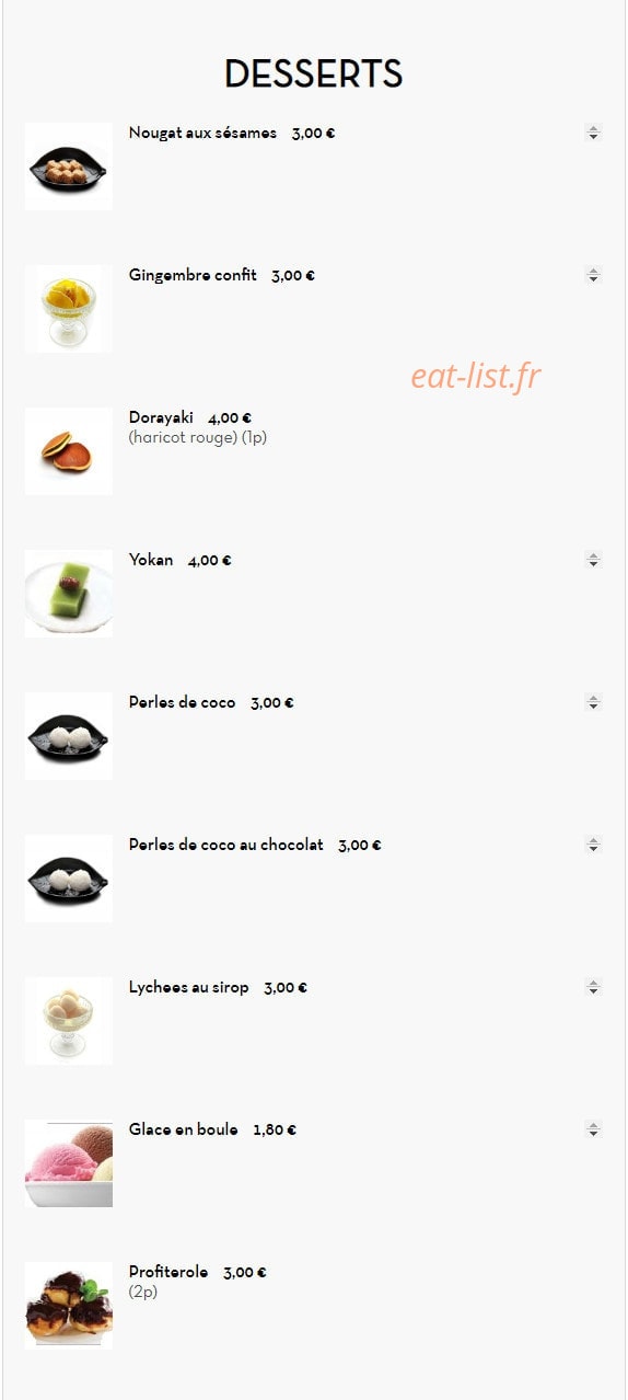 Sushi Line — carte page 19