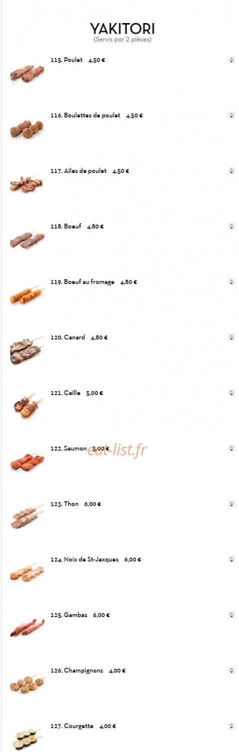 Sushi Line — carte page 18