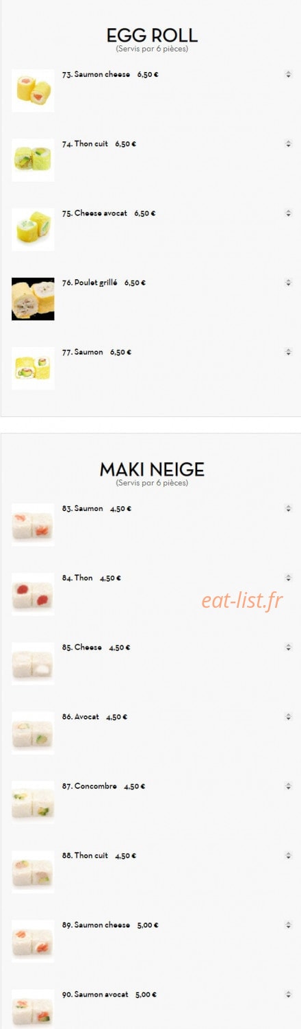 Sushi Line — carte page 16