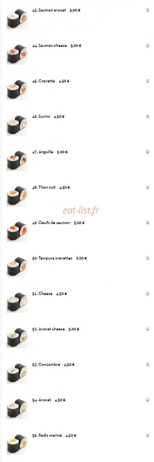 Sushi Line — carte page 15
