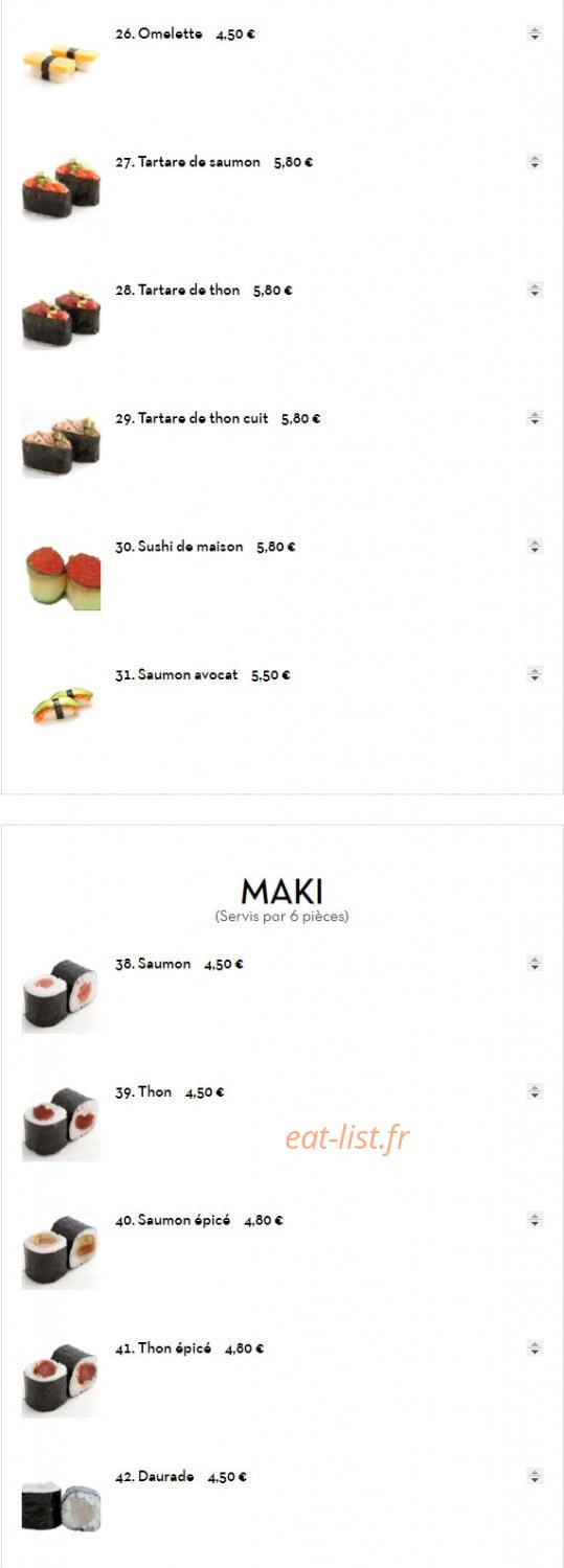 Sushi Line — carte page 14