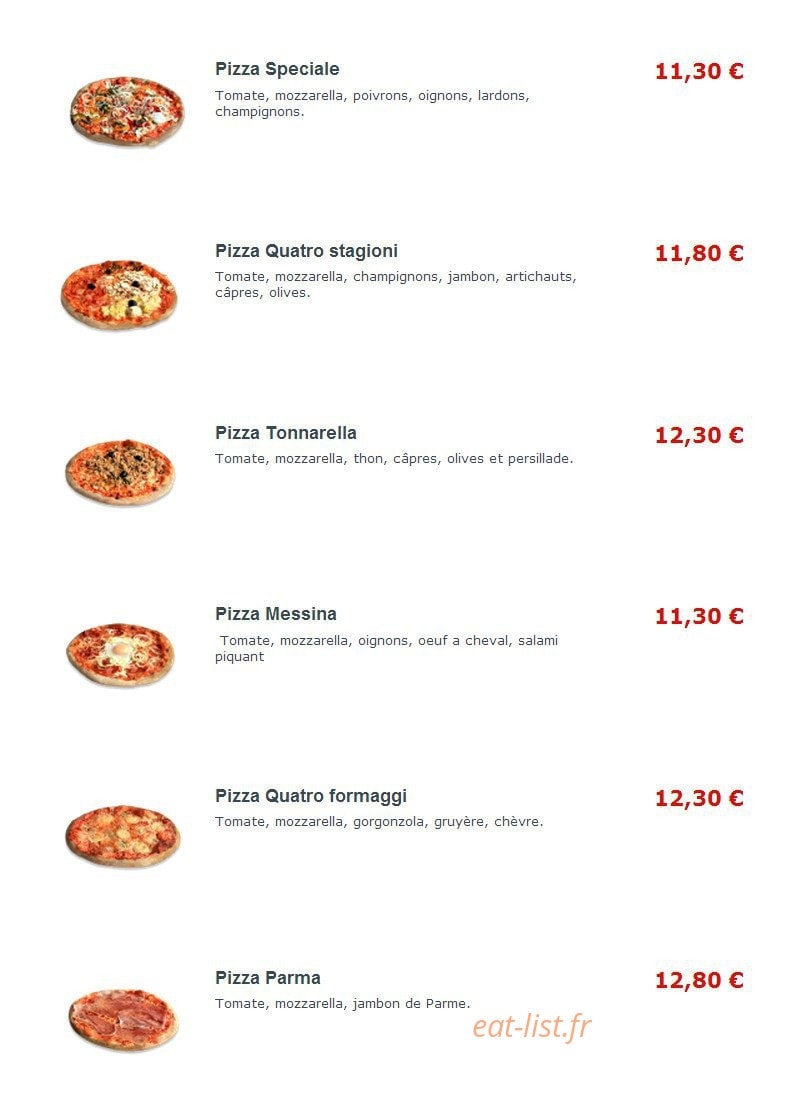 T-Pizzas — carte page 2