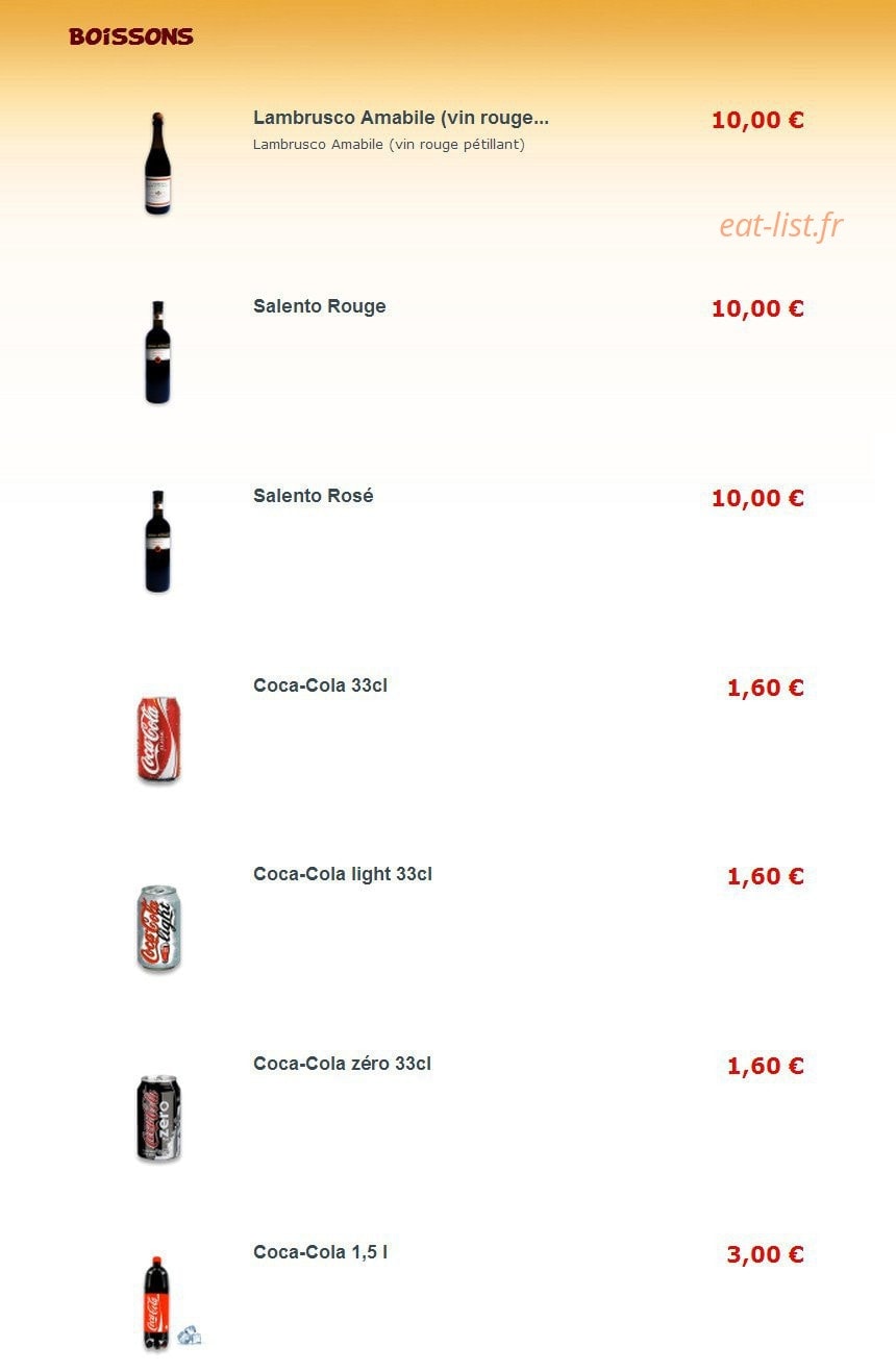 T-Pizzas — carte page 9