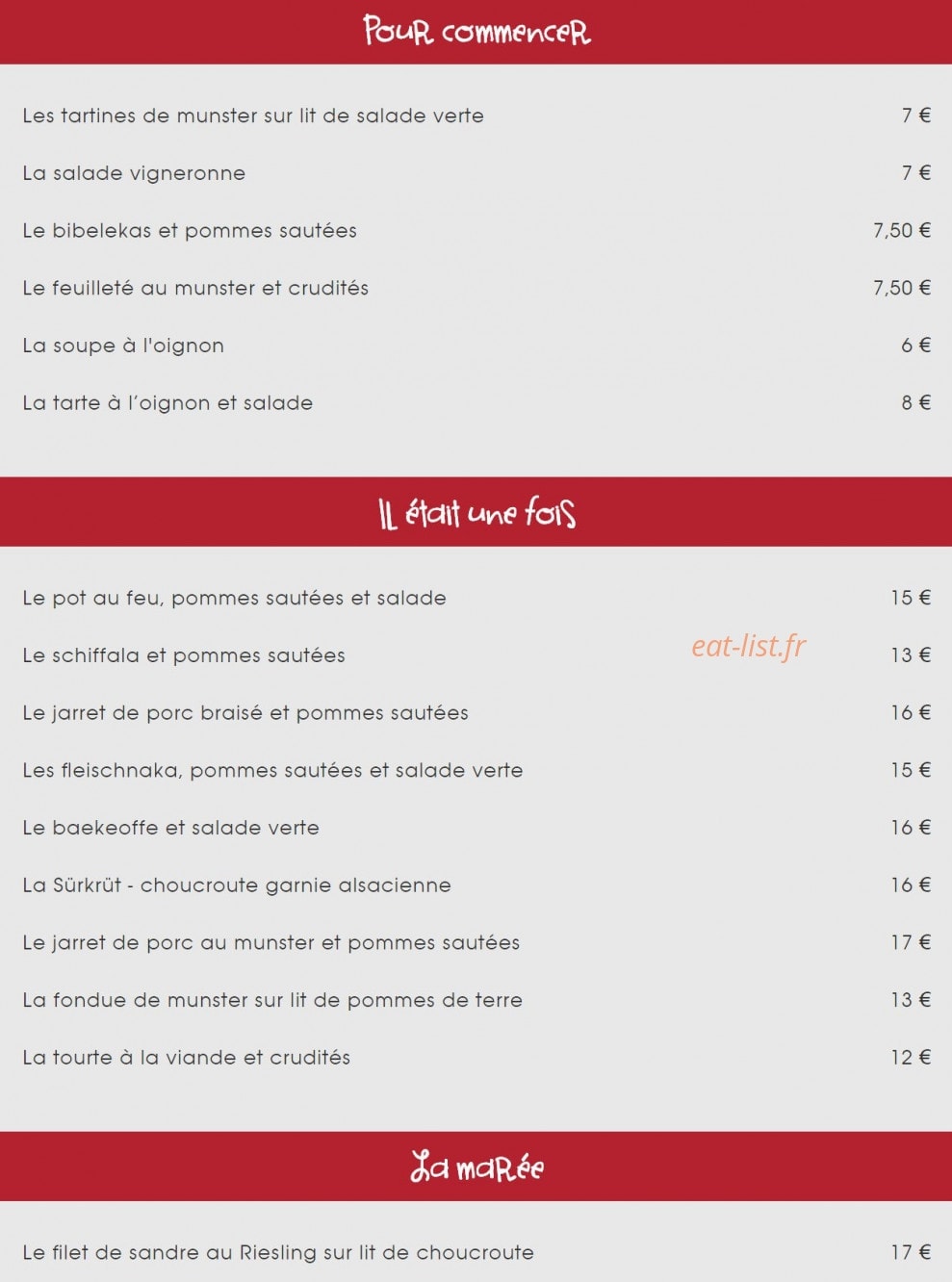 Winstub Henriette — carte page 1