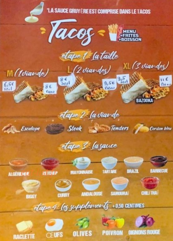 Easy Tacos — carte page 2