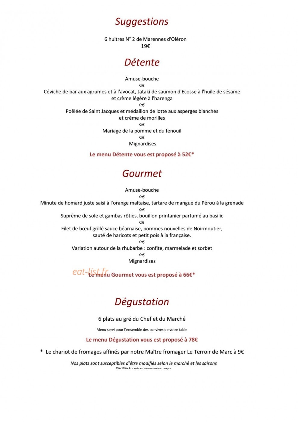 La Closerie — carte page 3