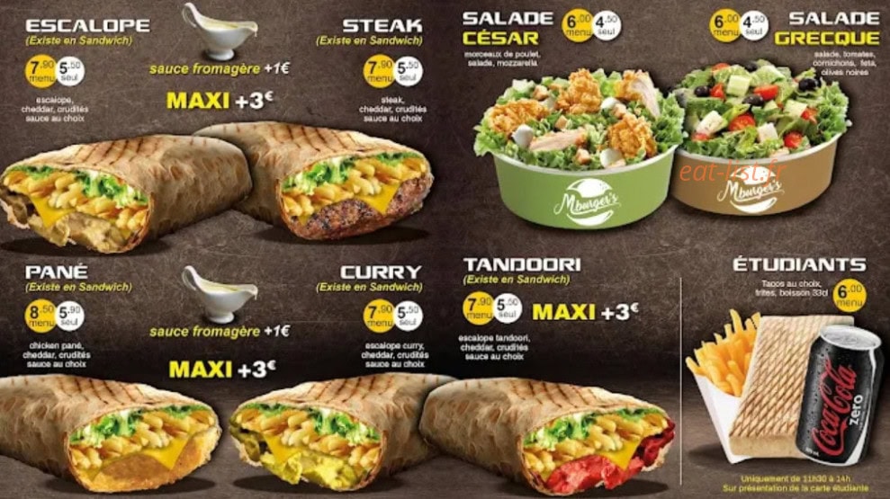 M.Burger's — carte page 2