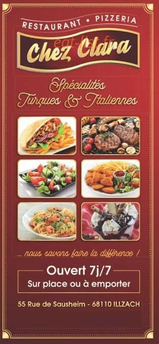 Restaurant Pizzeria Chez Clara — carte page 1