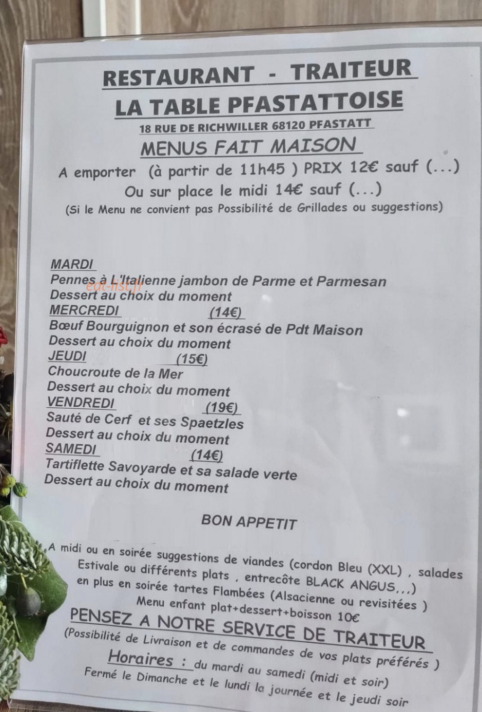 La Table Pfastattoise — carte page 1