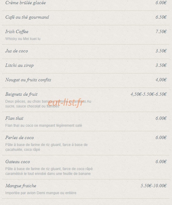 Les Terrasses d'Asie — carte page 11