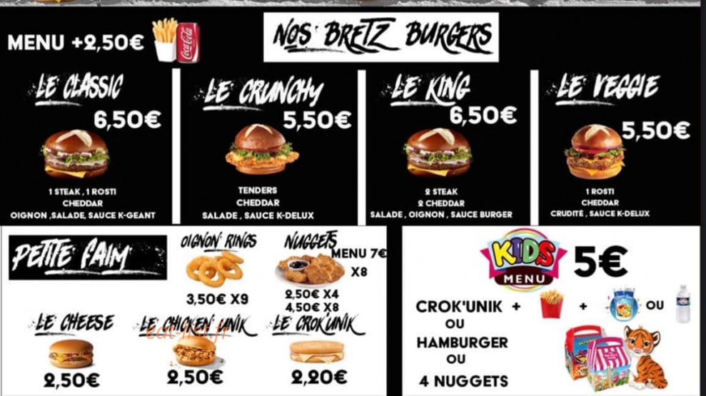 Luni'K Burger — carte page 3