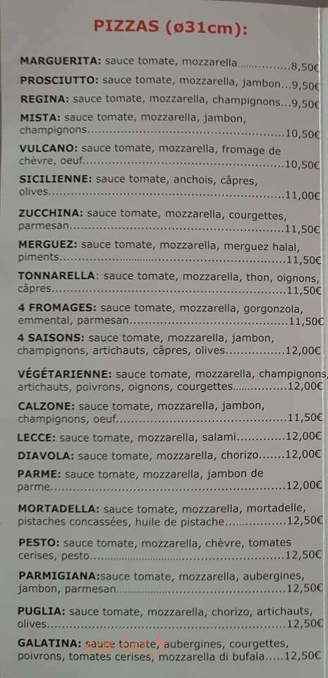 Zio Pizza — carte page 2