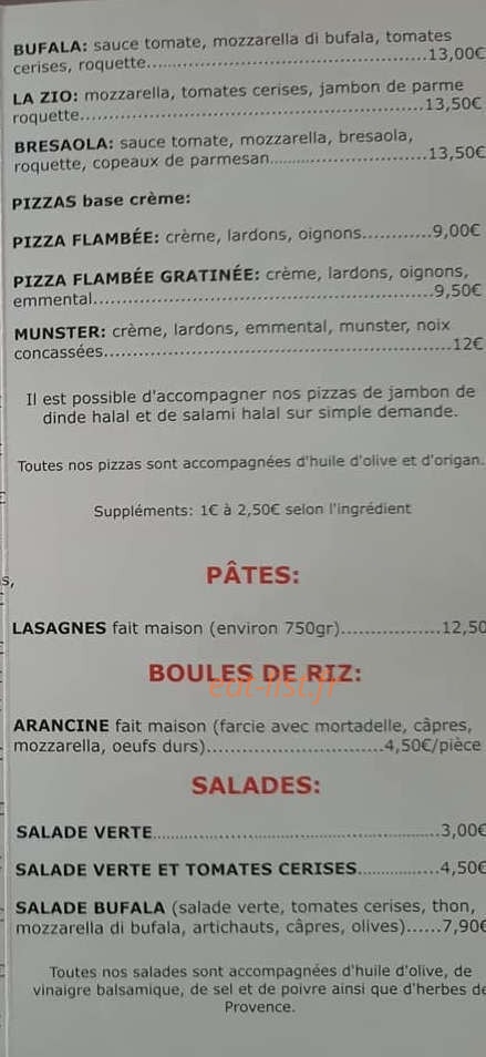 Zio Pizza — carte page 3
