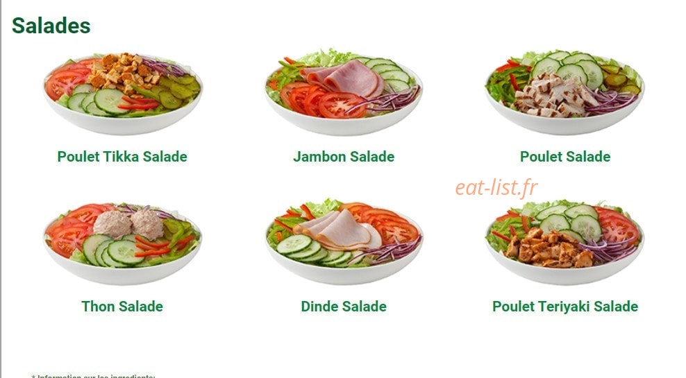 Subway — carte page 3