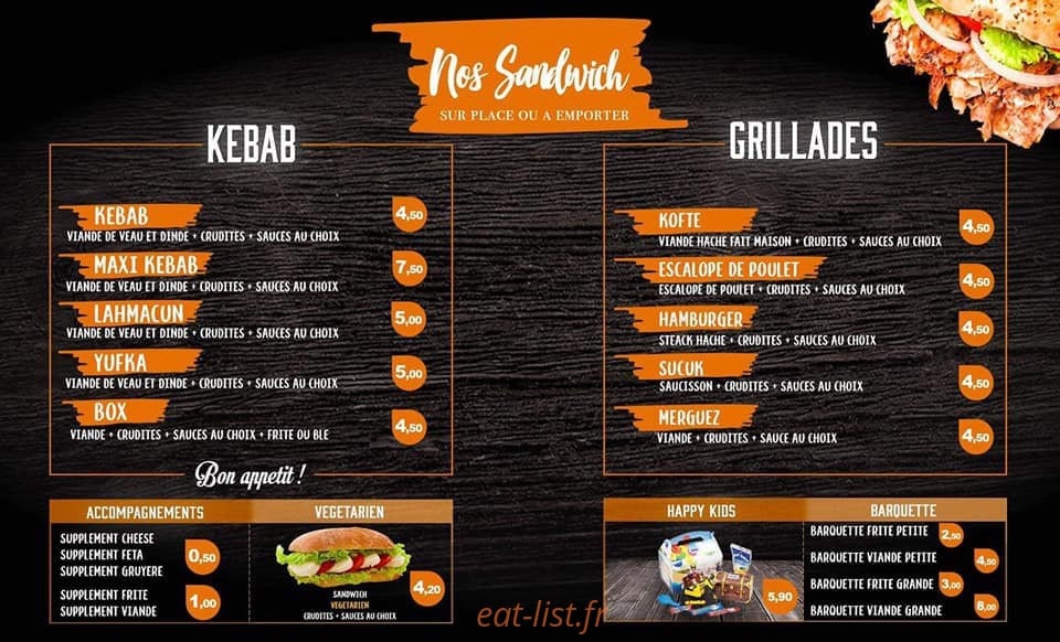 Lara Kebab — carte page 1