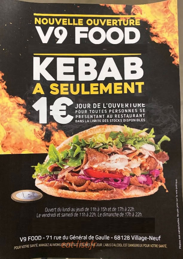 V9 Food — carte page 1