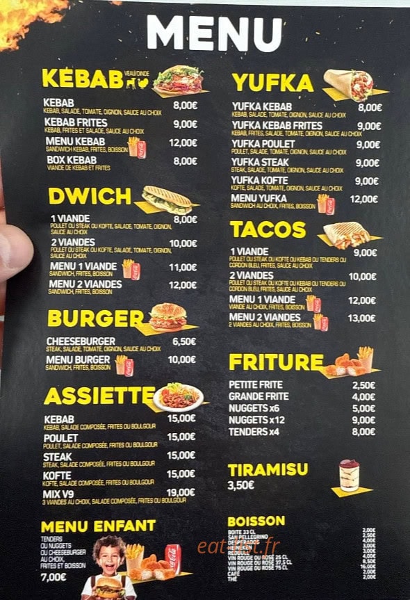 V9 Food — carte page 2