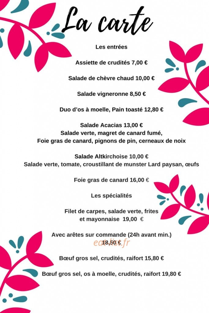 Les Acacias — carte page 1