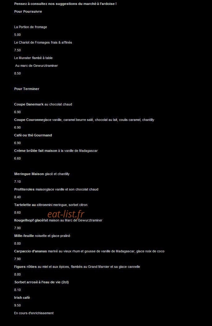 Restaurant La Couronne — carte page 4