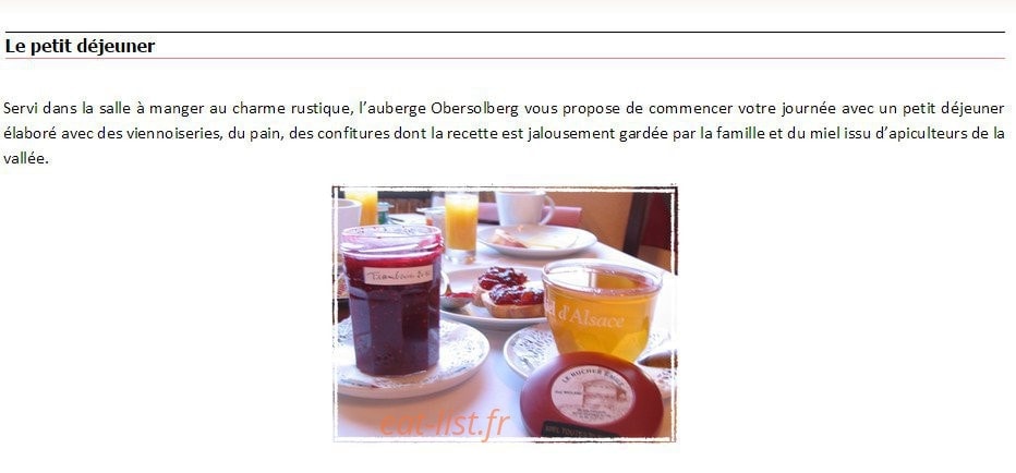 Auberge du Obersolberg — carte page 1