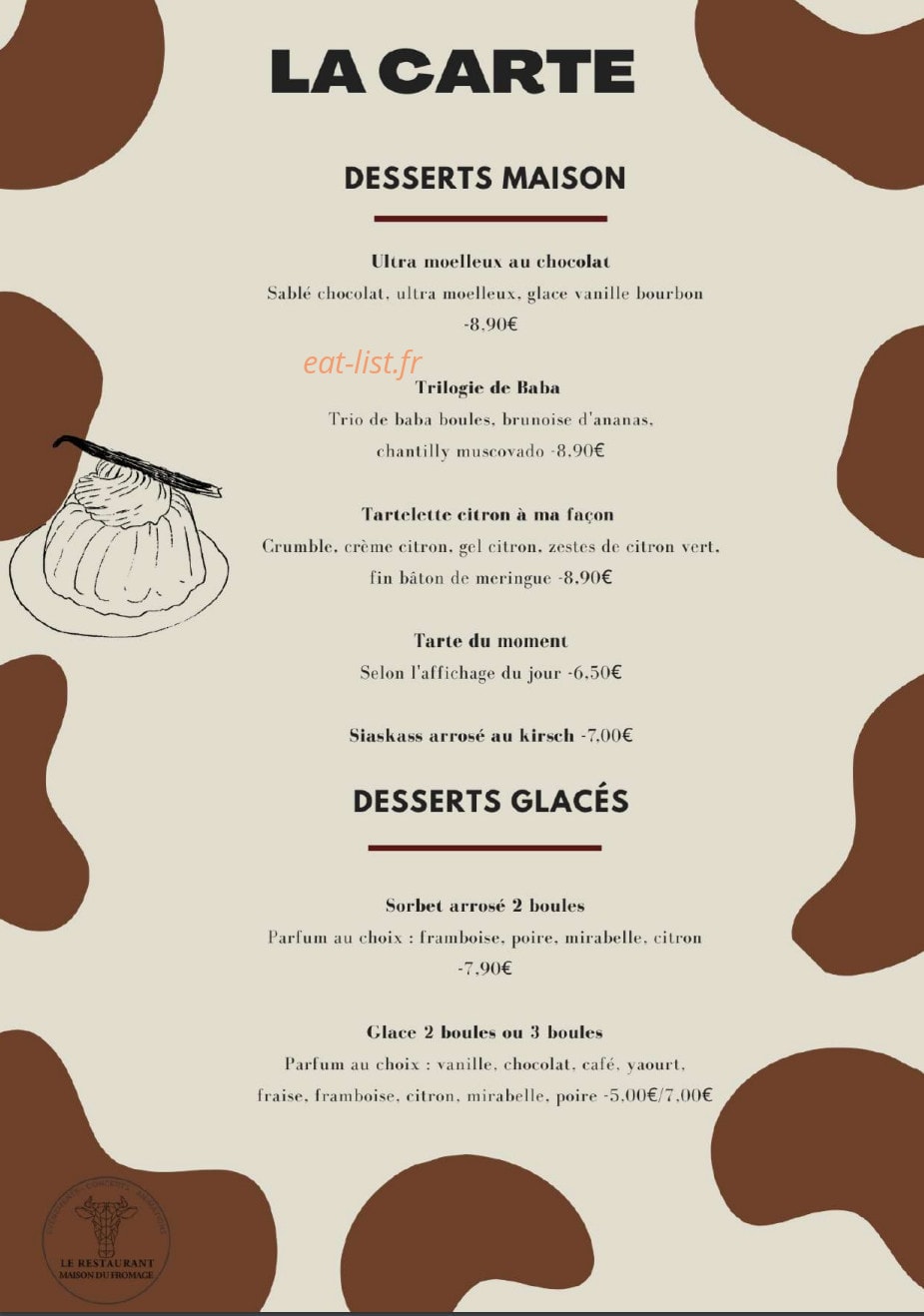 Le Restaurant De La Maison Du Fromage — carte page 4
