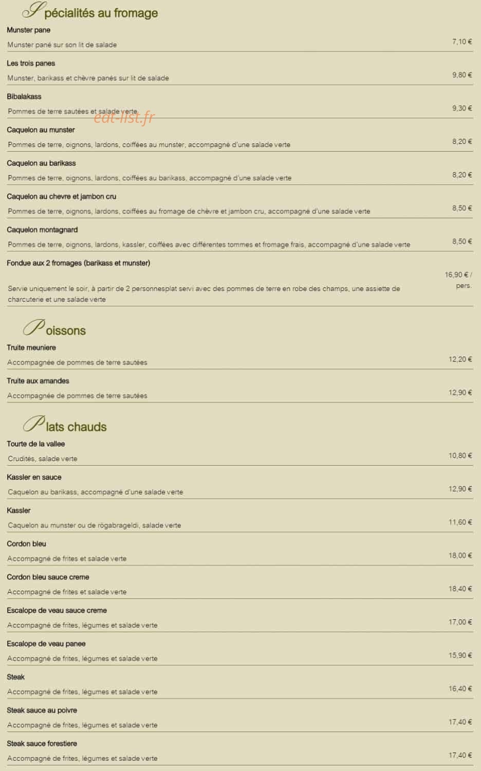 Auberge du Ried — carte page 2
