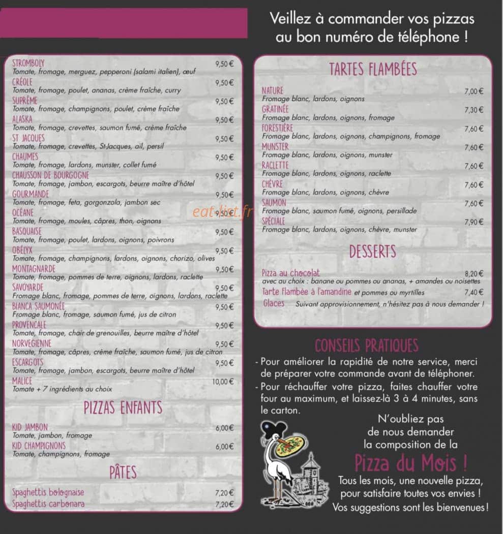 Pizza Malice — carte page 3