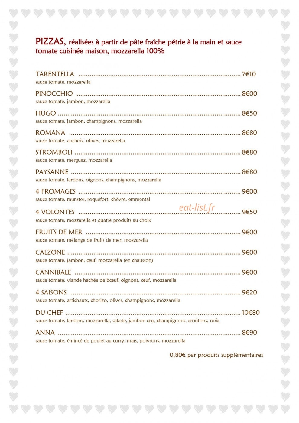 Flams Gourmandes — carte page 3
