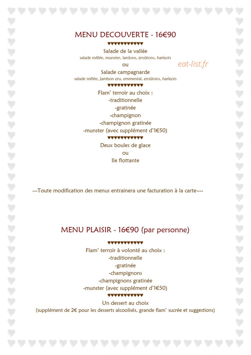 Flams Gourmandes — carte page 5