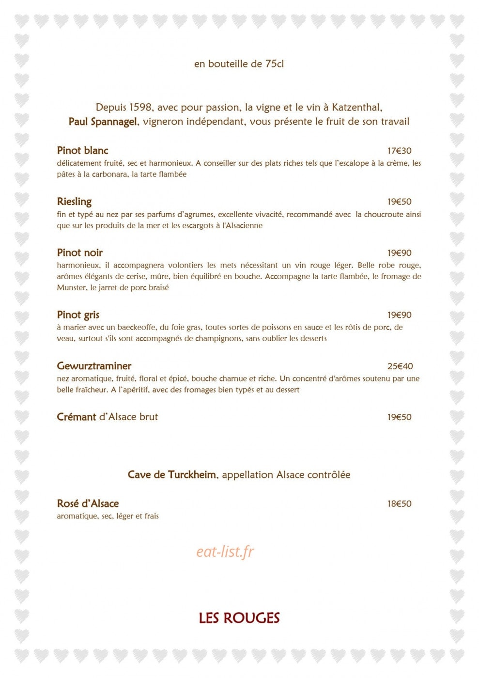 Flams Gourmandes — carte page 7