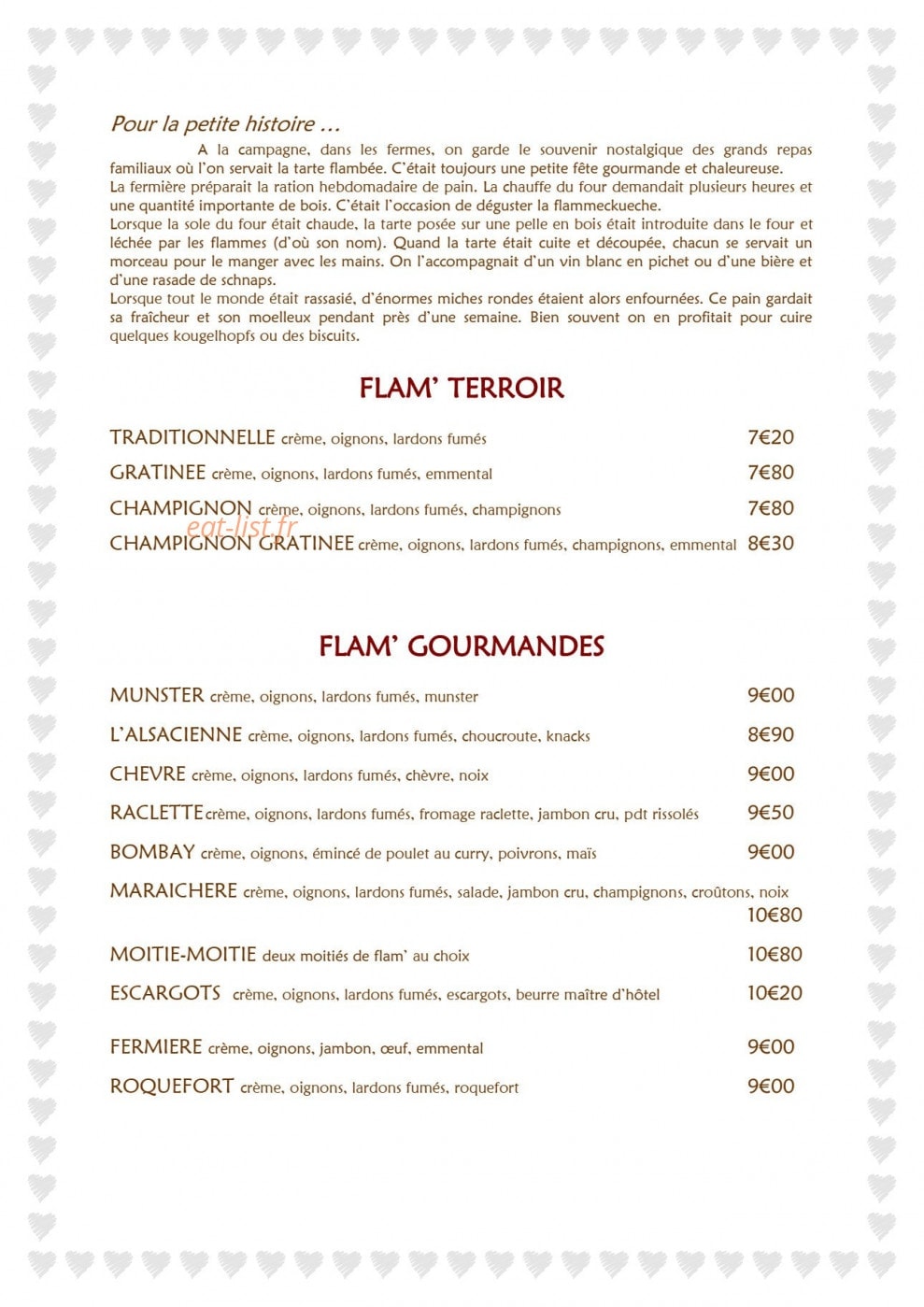 Flams Gourmandes — carte page 2